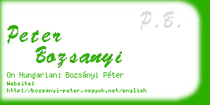 peter bozsanyi business card